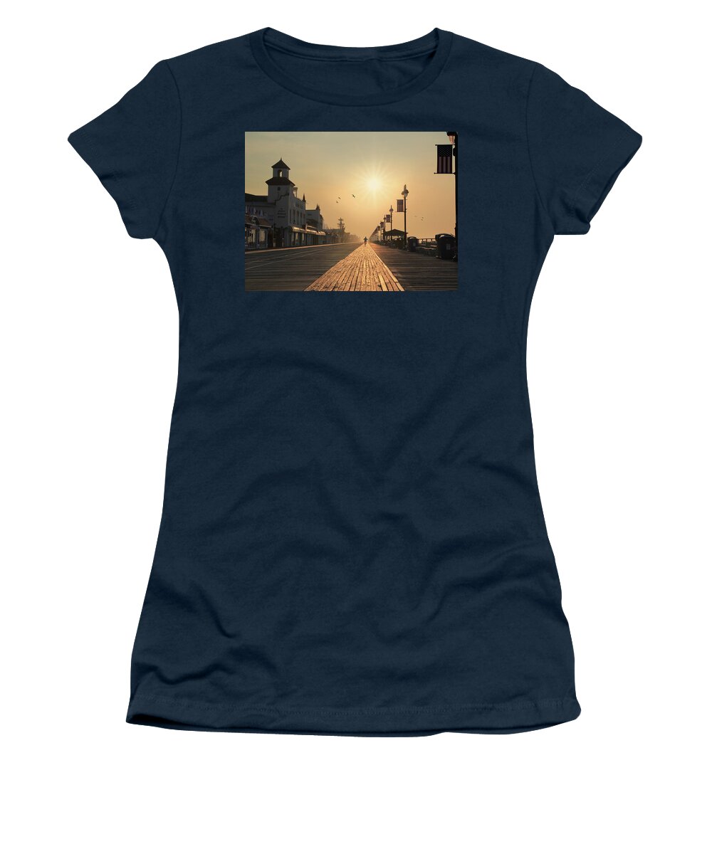 Bicycle Women's T-Shirt featuring the photograph Bicycle Boardwalk by Lori Deiter