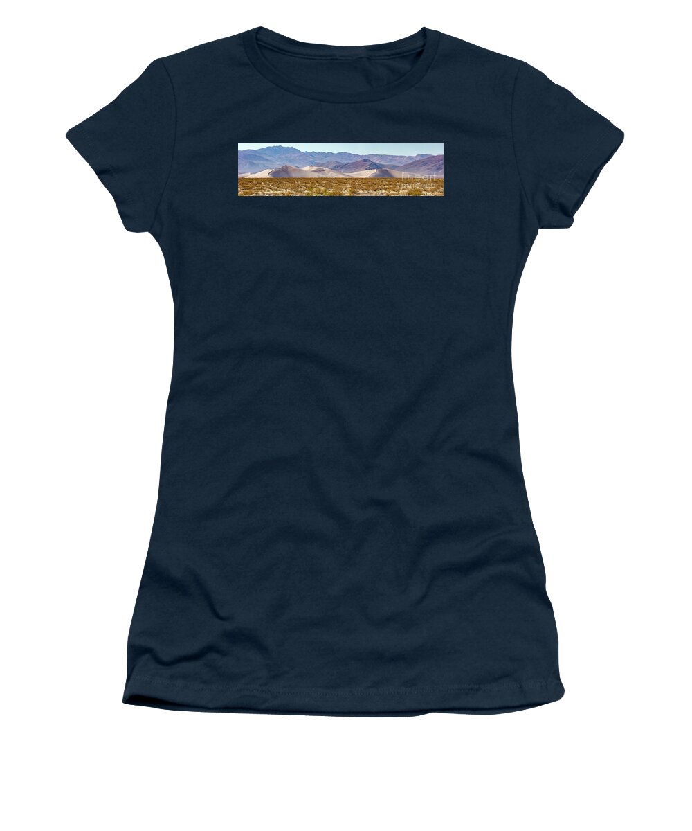 Big Dune Nevada Panorama Women's T-Shirt featuring the photograph Big Dune Nevada Panorama by Dustin K Ryan