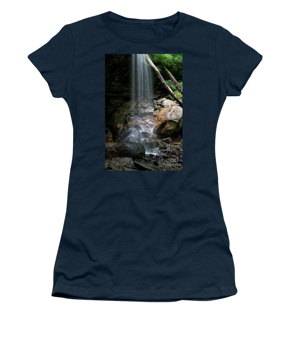 Big Laurel Falls Women's T-Shirt featuring the photograph Big Laurel Falls 13 by Phil Perkins