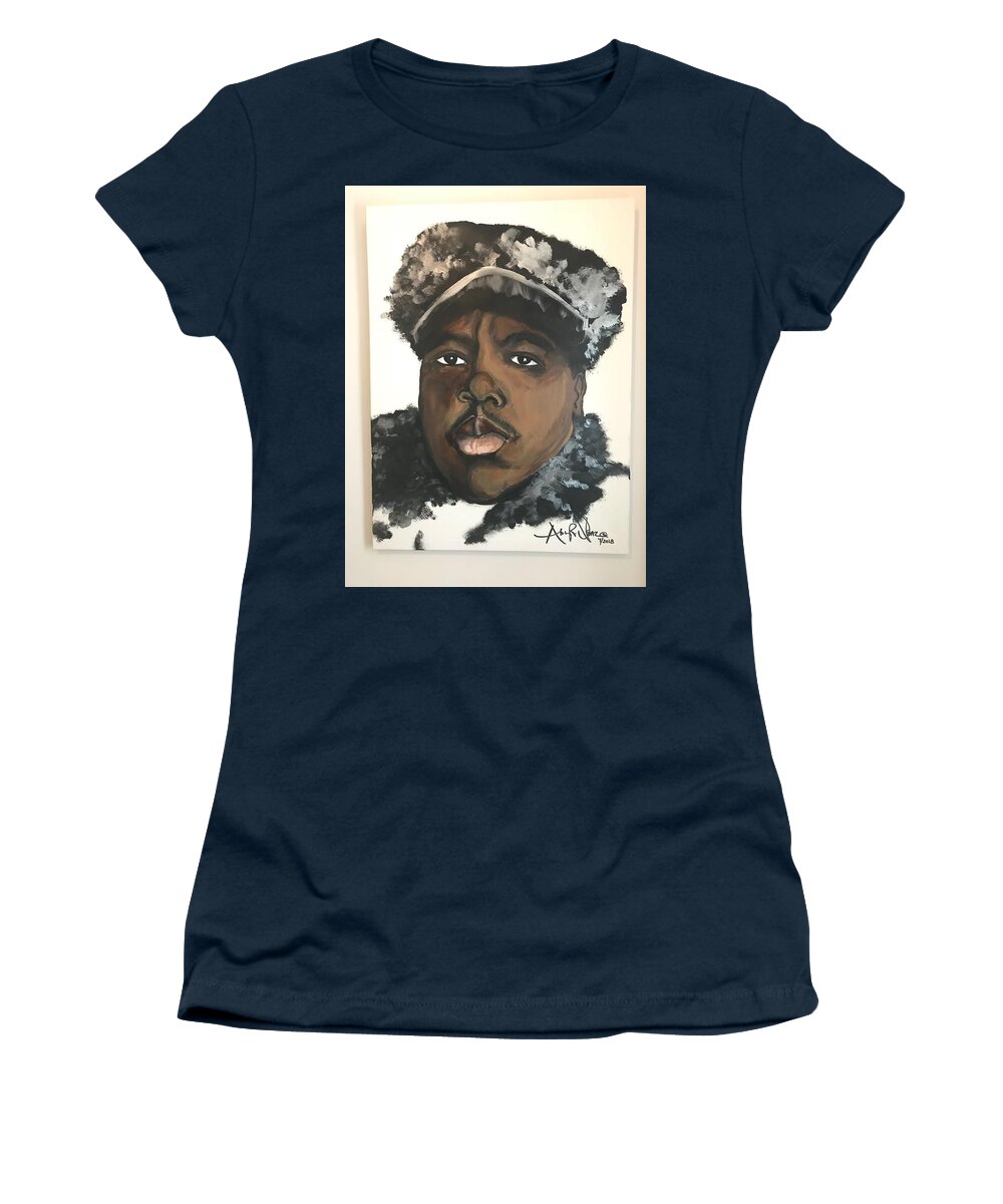  Women's T-Shirt featuring the painting Biggie by Angie ONeal