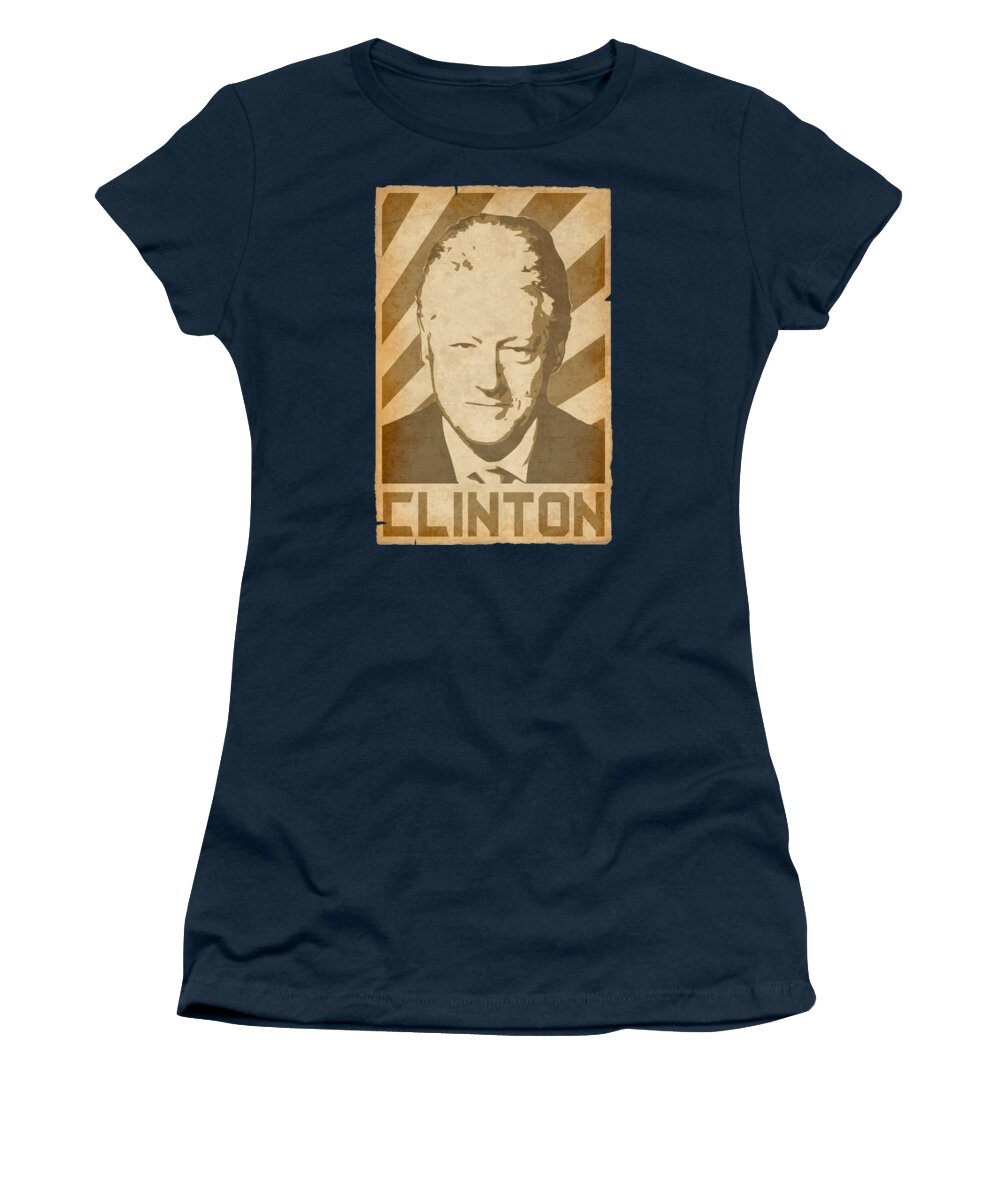 Bill Women's T-Shirt featuring the digital art Bill Clinton Retro Propaganda by Filip Schpindel