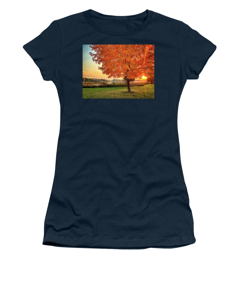Maple Tree Women's T-Shirt featuring the photograph Bishop Lake Sunset by Jill Love