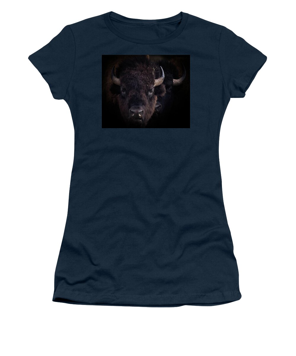 Bison Women's T-Shirt featuring the photograph Bison by Laura Terriere