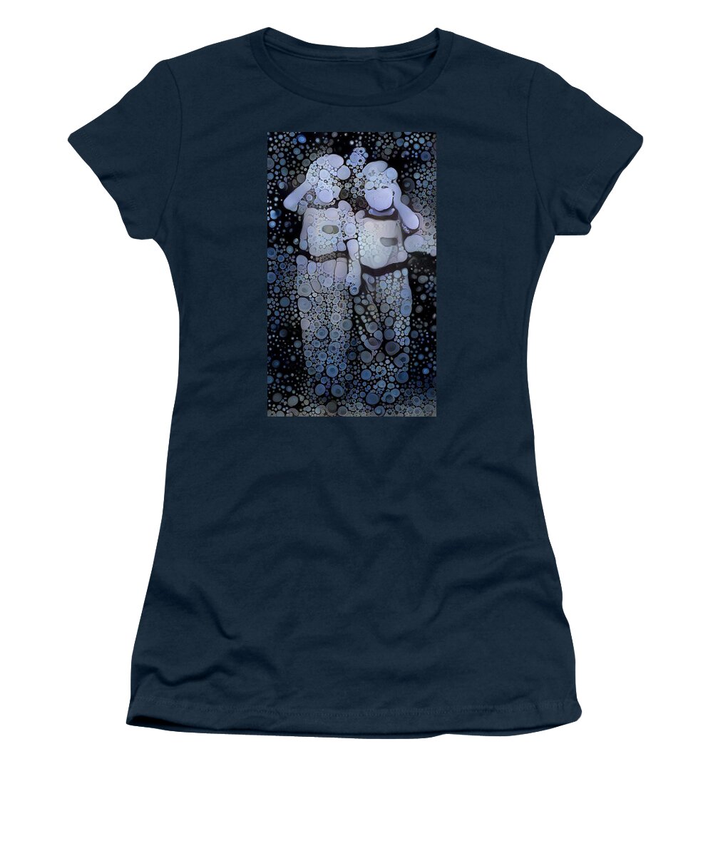 Buys Women's T-Shirt featuring the digital art Black and Blue by Matthew Lazure