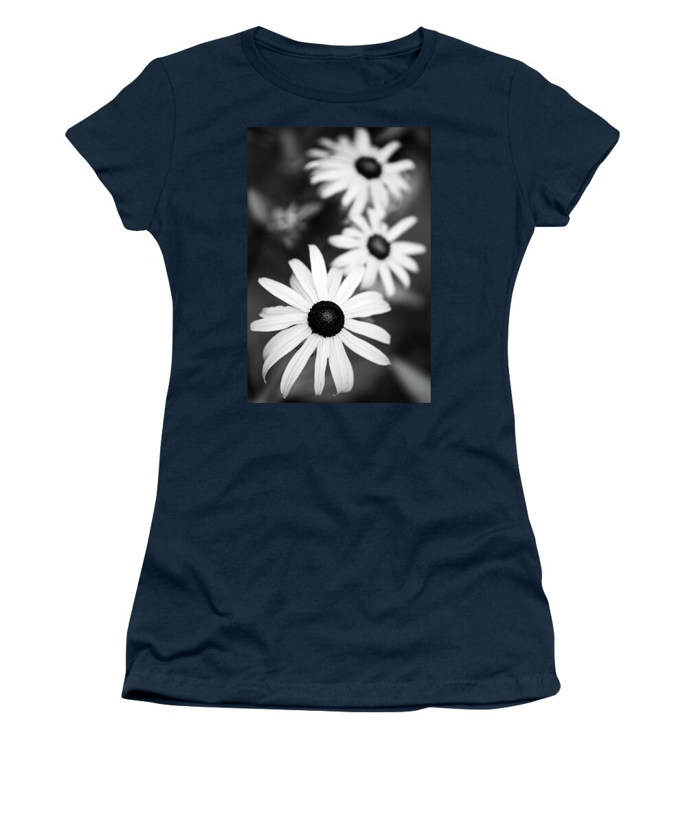 Black And White Women's T-Shirt featuring the photograph Black and White Susans by Christina Rollo