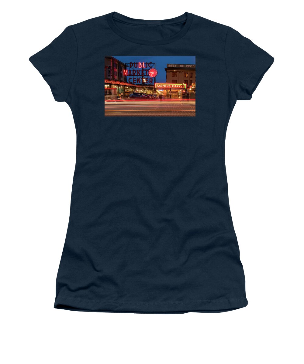 Seattle Women's T-Shirt featuring the photograph BLM Pike Place Market by Matt McDonald