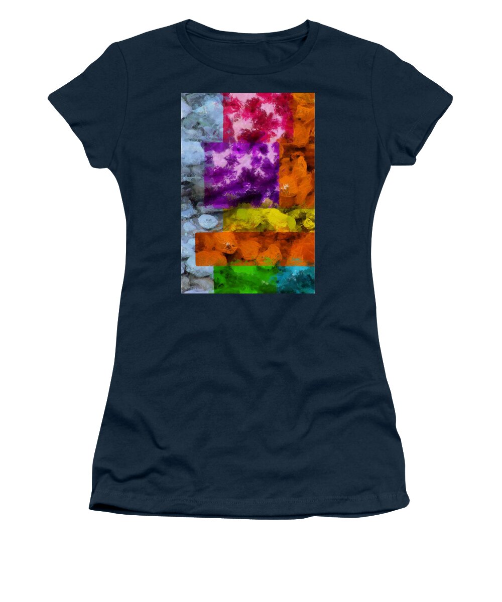 Blocks Women's T-Shirt featuring the mixed media Blocks and Stones by Christopher Reed
