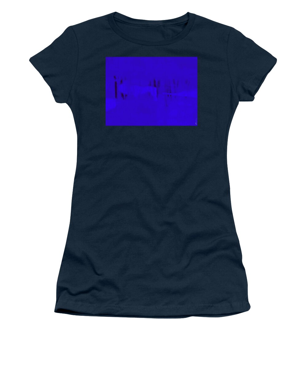 Abstract Women's T-Shirt featuring the digital art The Blue Martini by Ken Walker