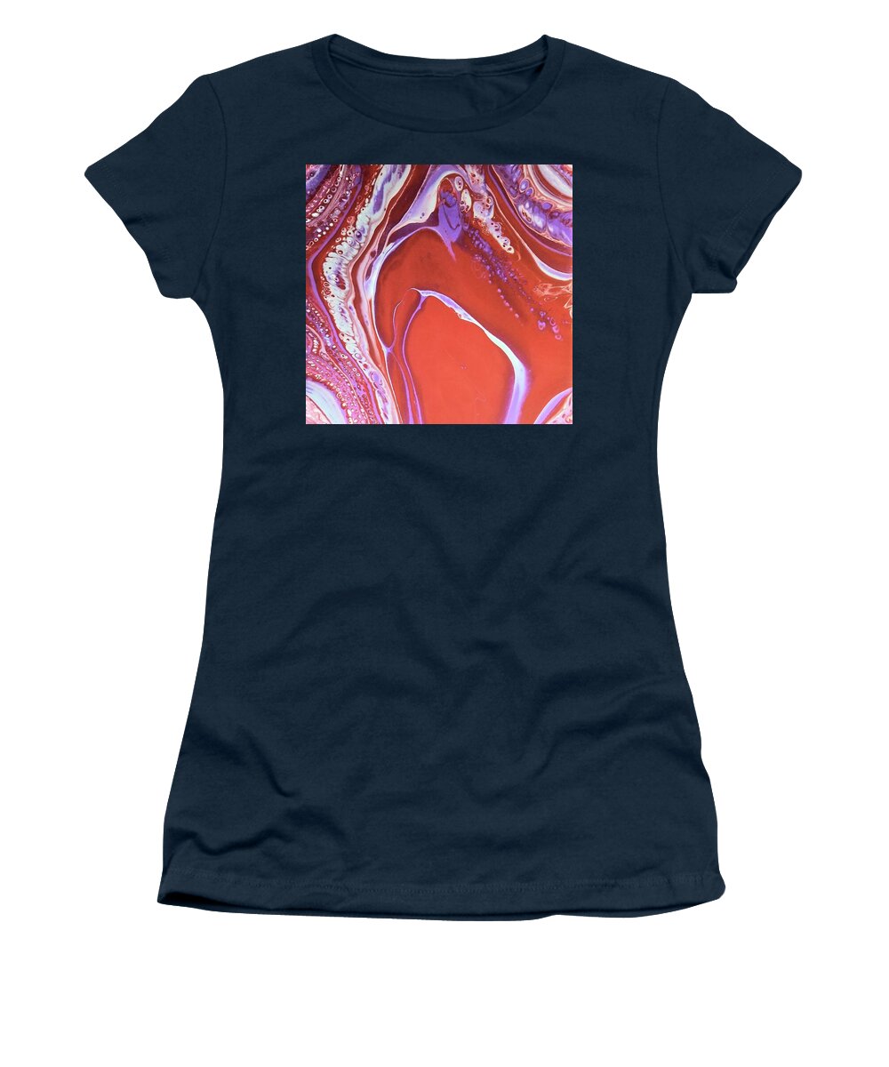 Abstract Women's T-Shirt featuring the painting Boiling Over by Pour Your heART Out Artworks