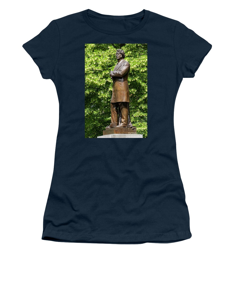 Boston Women's T-Shirt featuring the photograph Boston Public Gardens Charles Sumner Statue by Bob Phillips