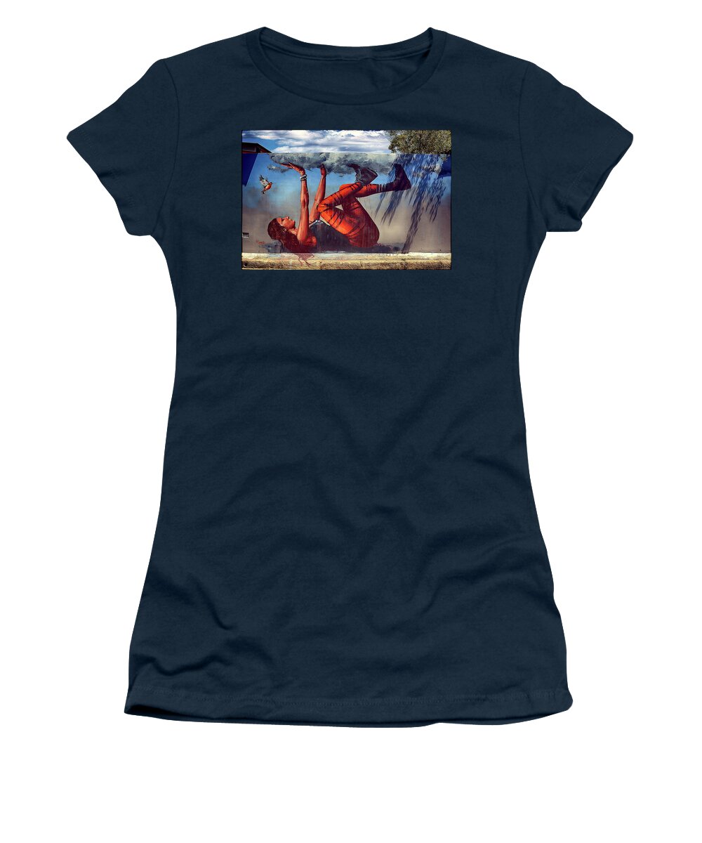 Mural Women's T-Shirt featuring the photograph Bracing a Falling Sky by Andrei SKY