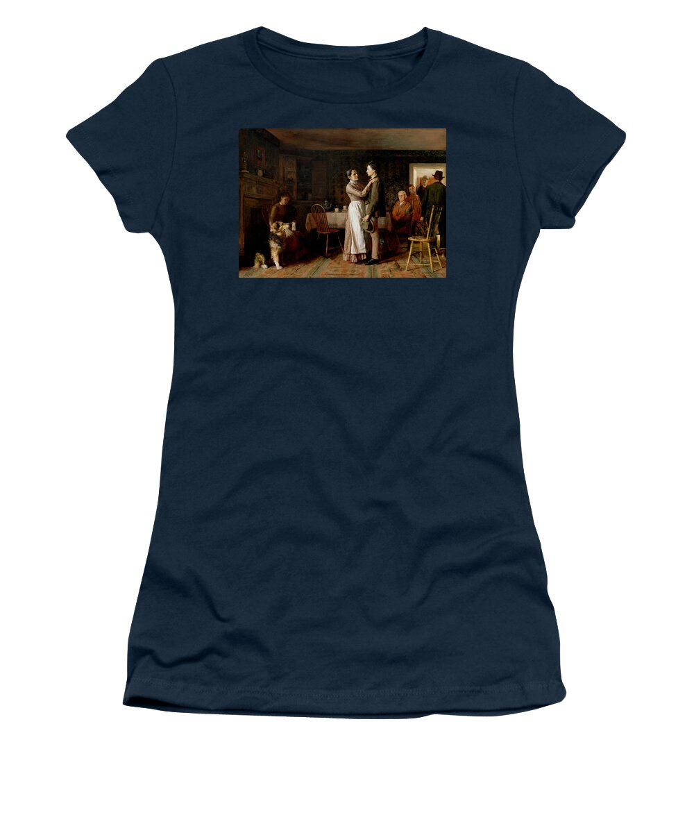 Irish Art Women's T-Shirt featuring the painting Breaking Home Ties, 1890 by Thomas Hovenden