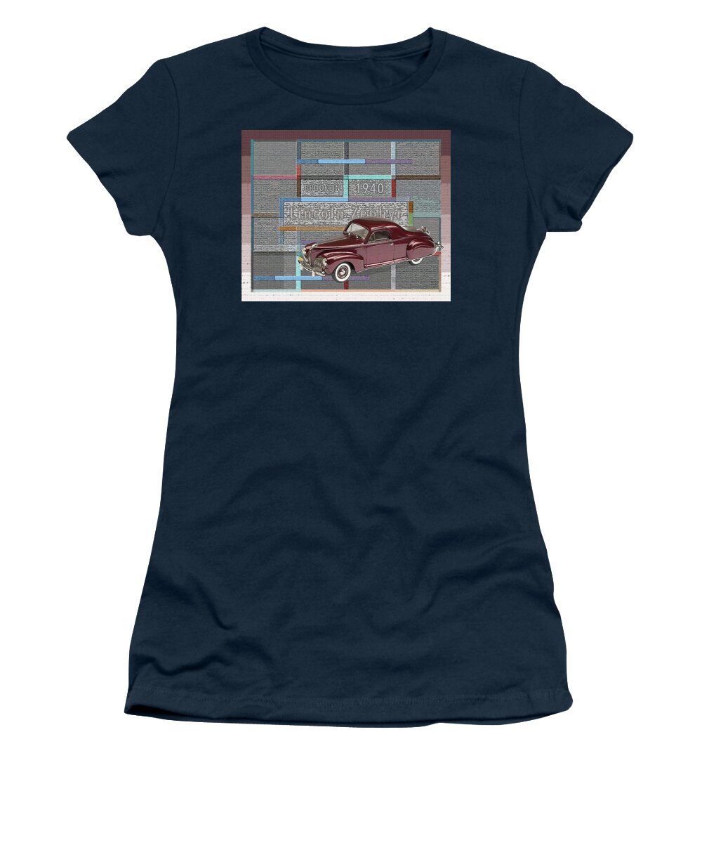 Brooklin Models Women's T-Shirt featuring the digital art Brooklin Models / Lincoln Zephyr by David Squibb