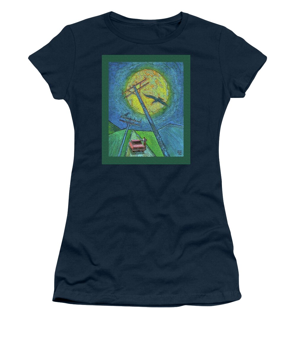 Car Chase Women's T-Shirt featuring the digital art Car Chase / Duel by David Squibb