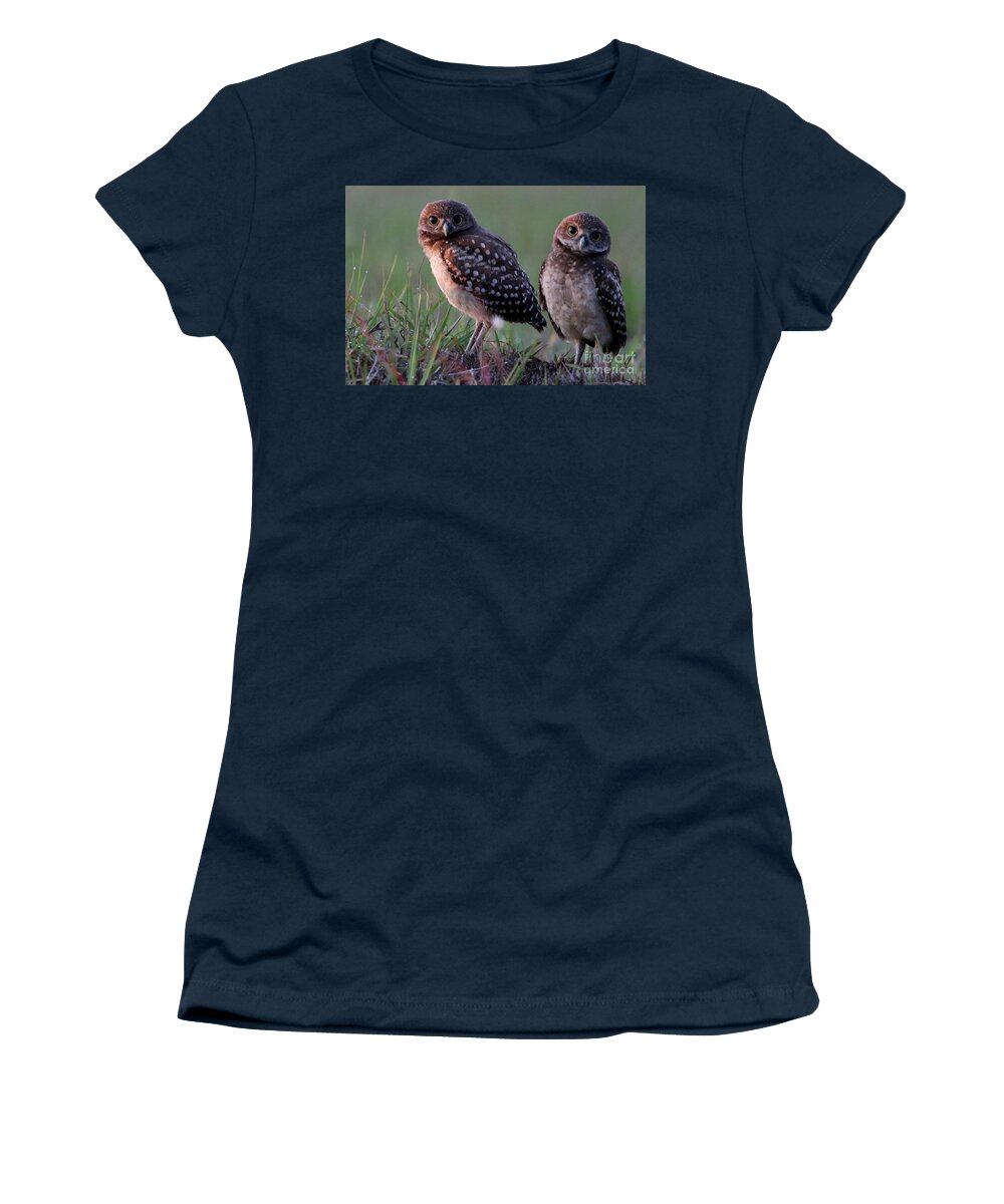 Burrowing Owl Women's T-Shirt featuring the photograph Burrowing Owl Photo #3 by Meg Rousher
