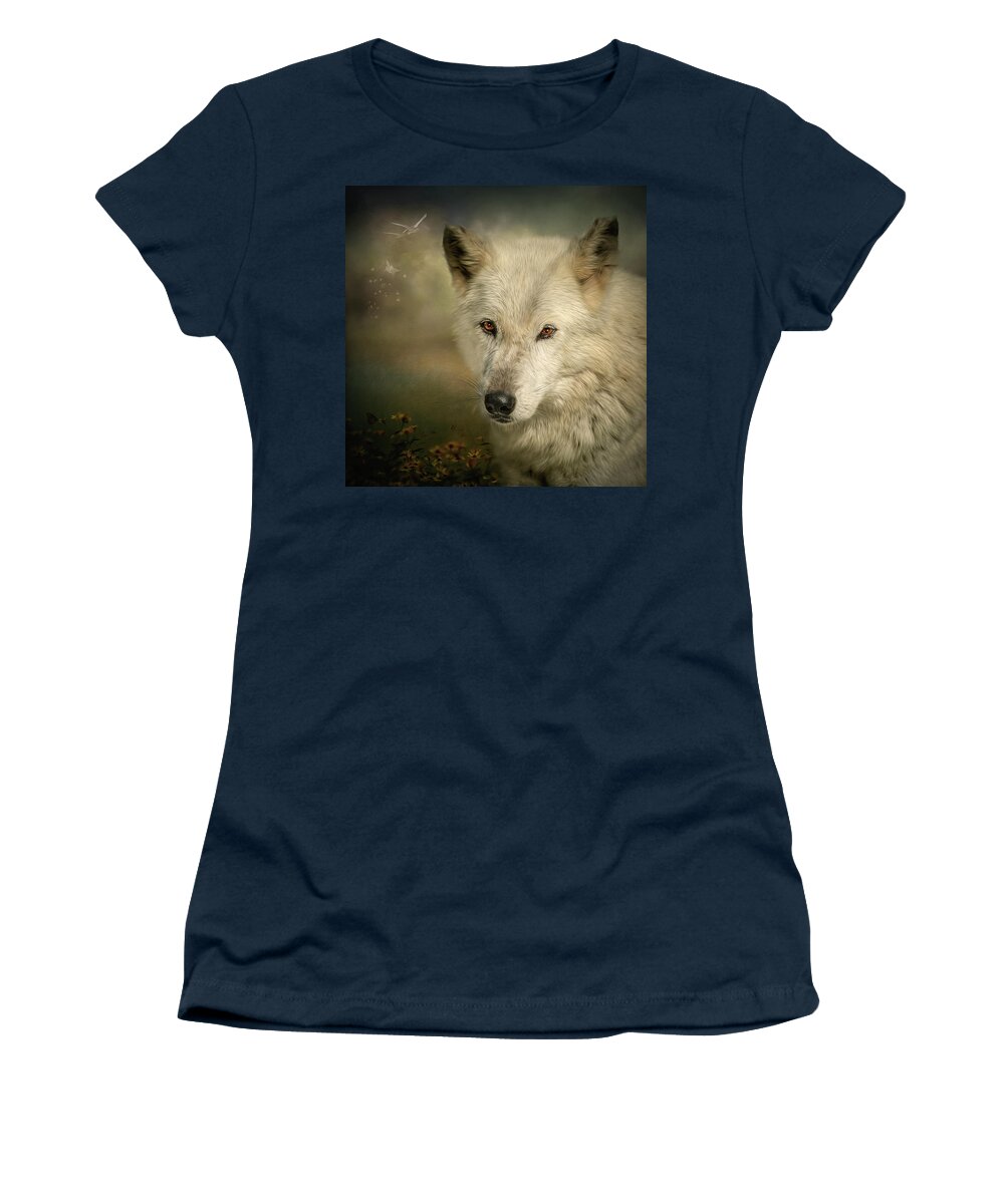 Wolf Women's T-Shirt featuring the digital art Buttercup by Maggy Pease