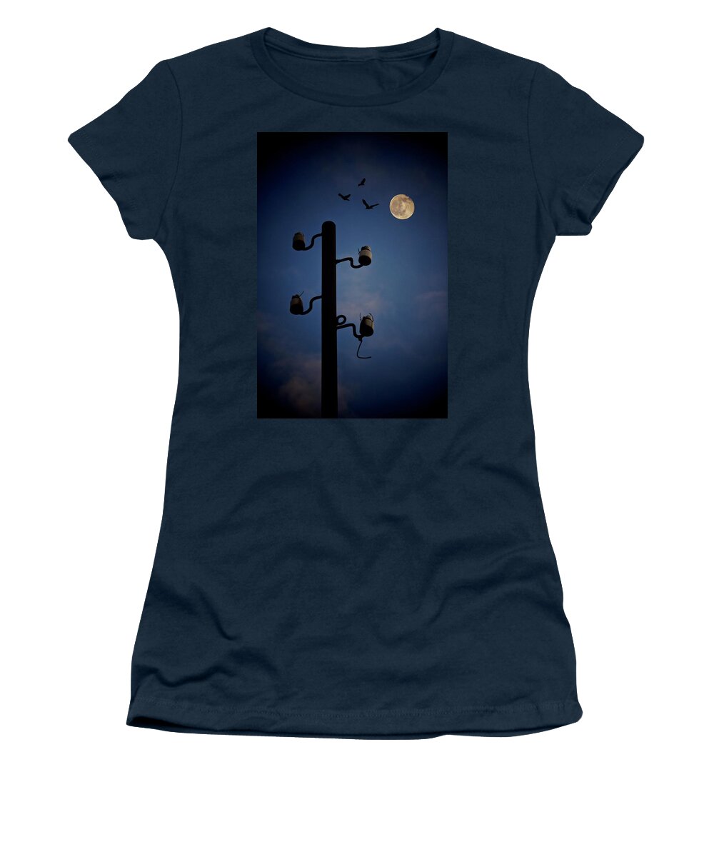 Full Moon Women's T-Shirt featuring the photograph By the Light of the Moon by Richard Cummings