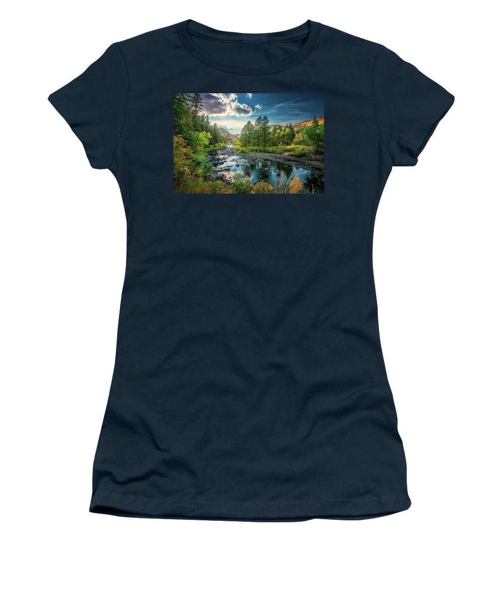 Cache La Poudre Women's T-Shirt featuring the photograph Cache La Poudre Autumn by Christopher Thomas