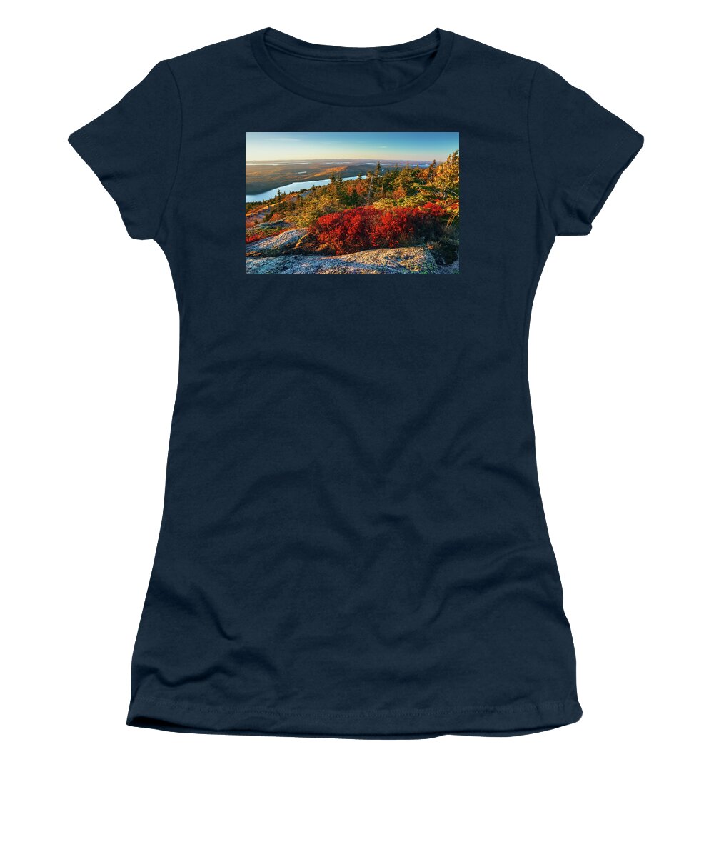 Autumn Women's T-Shirt featuring the photograph Cadillac Mountain 0062 by Greg Hartford