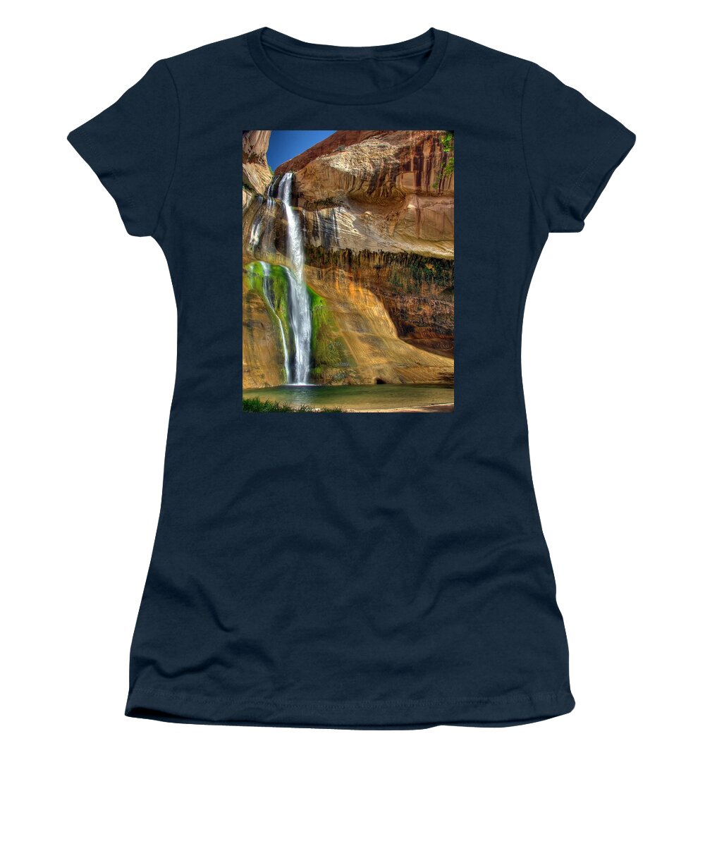 Calf Creek Women's T-Shirt featuring the photograph Calf Creek Falls by Farol Tomson