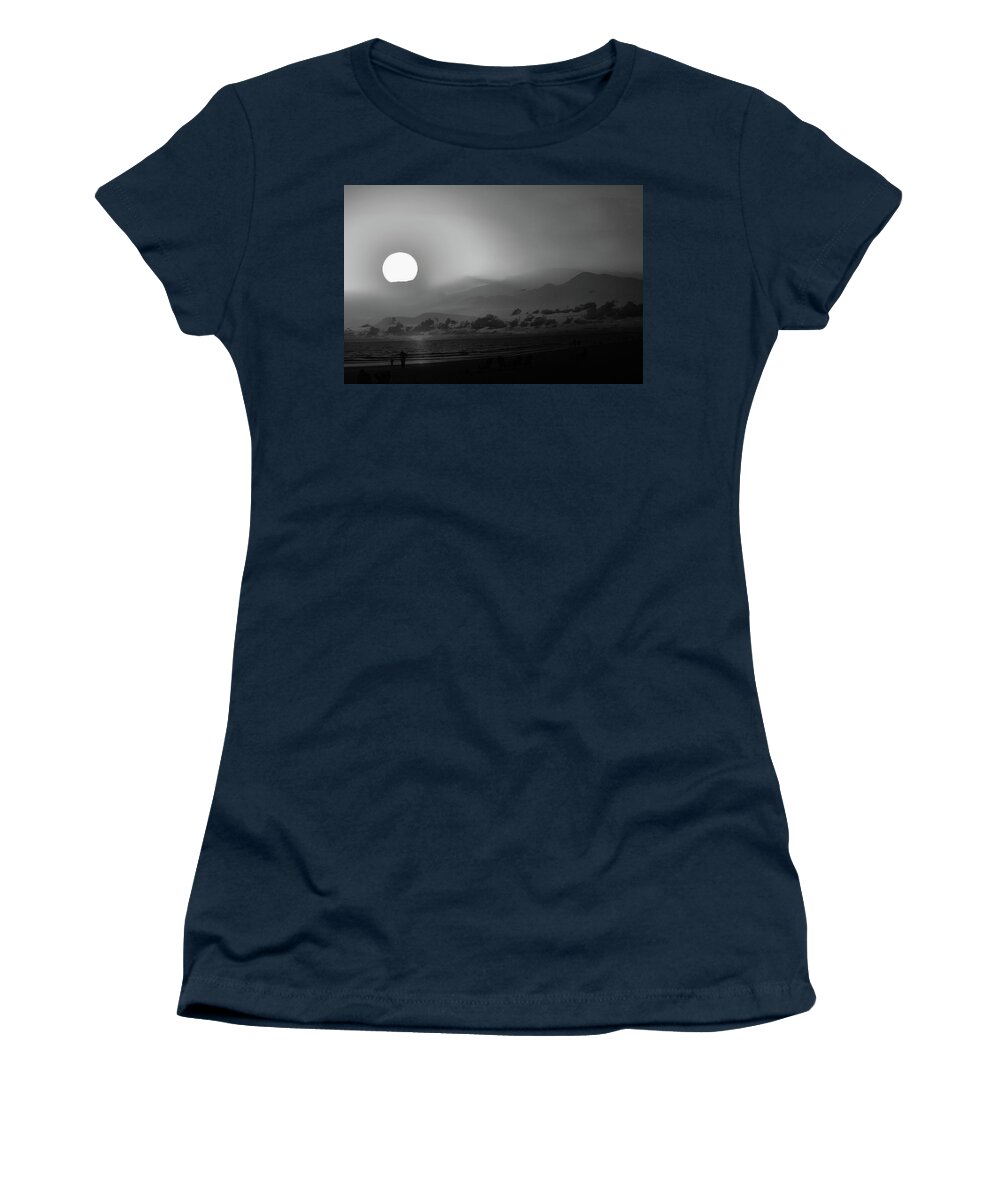Monochrome Women's T-Shirt featuring the photograph California Beach by Jim Signorelli