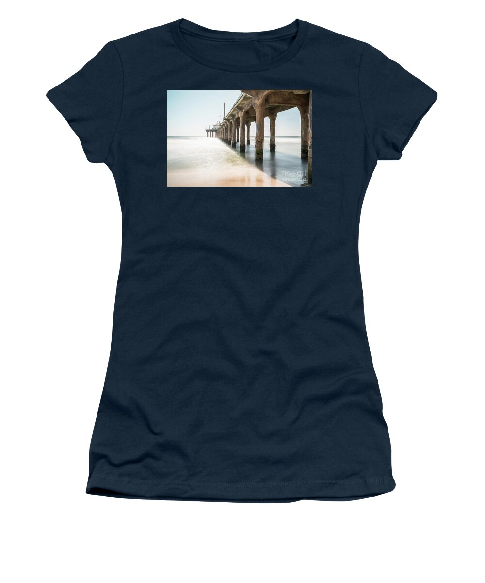 2017 Women's T-Shirt featuring the photograph California Manhattan Beach Pier Photo by Paul Velgos