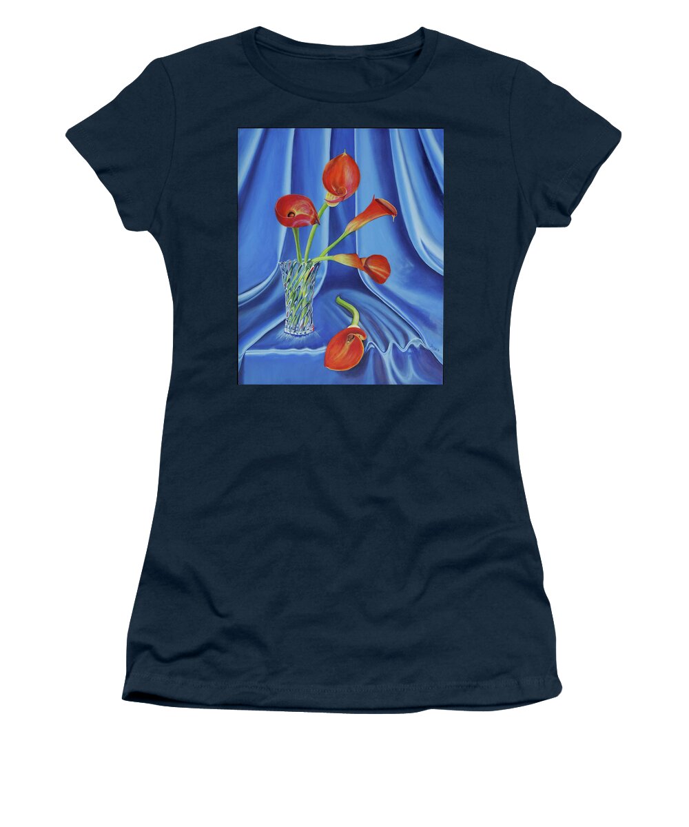Popular Women's T-Shirt featuring the painting Calla Lilies by Dorsey Northrup