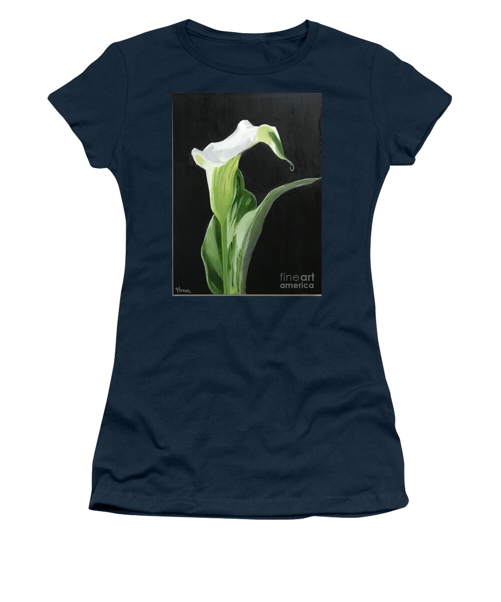 Original Art Work Women's T-Shirt featuring the painting Calla Lily by Theresa Honeycheck