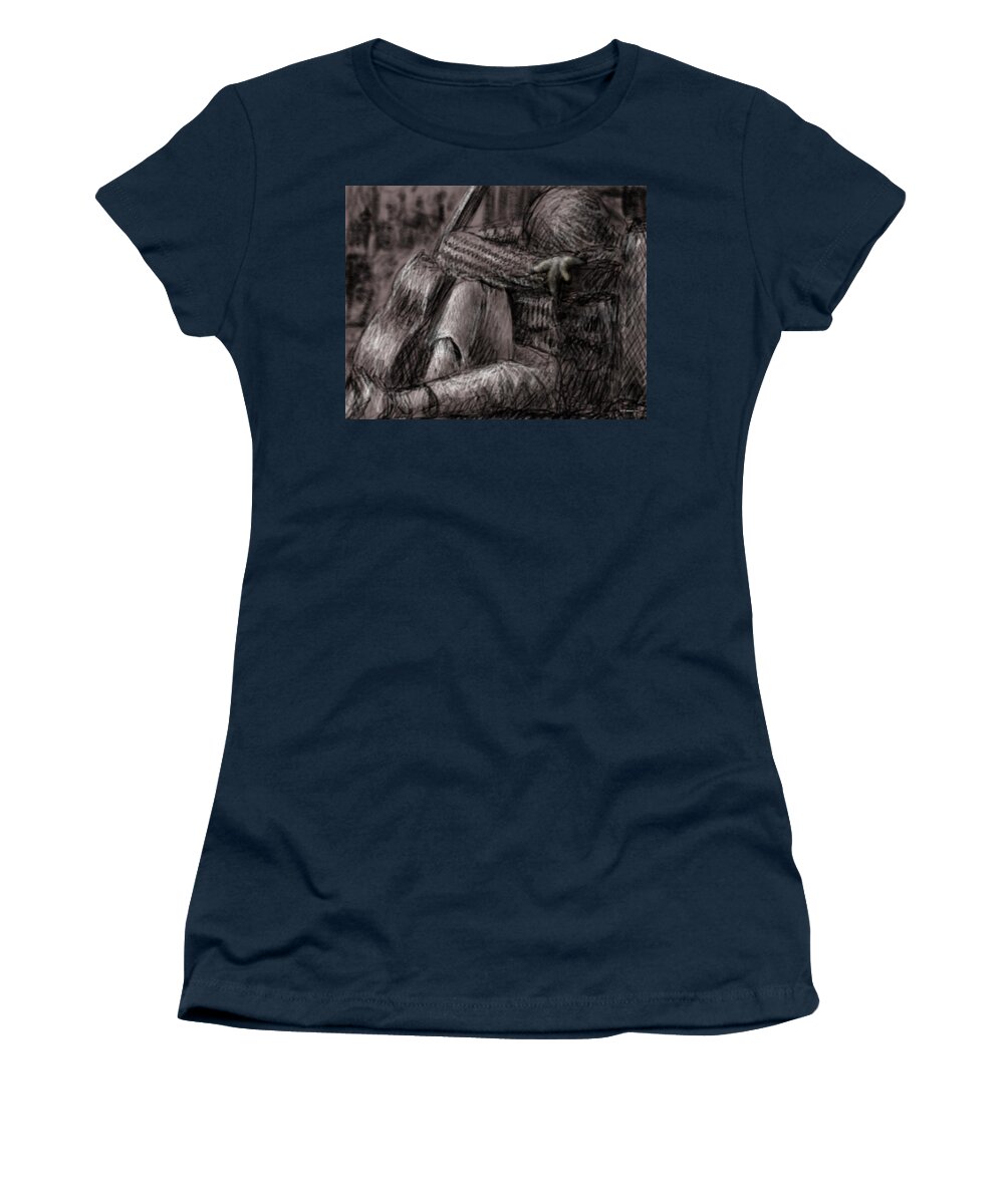 Sketch Women's T-Shirt featuring the drawing Canceled Flight by Larry Whitler