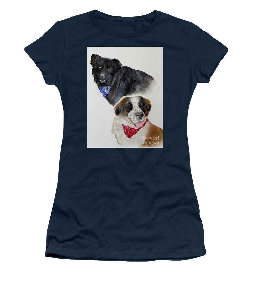 Dogs Women's T-Shirt featuring the painting Can't Buy Love, You Rescue It by Shirley Dutchkowski