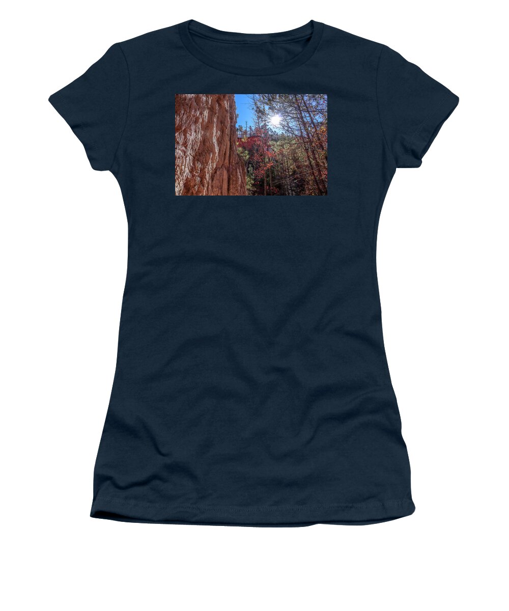 Providence Canyon State Park Women's T-Shirt featuring the photograph Canyon Floor Afternoon Sun by Ed Williams