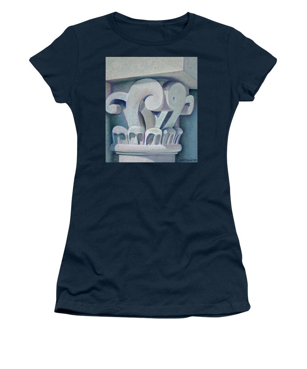 Column Capital Women's T-Shirt featuring the pastel Capital Blues by MaryJo Clark