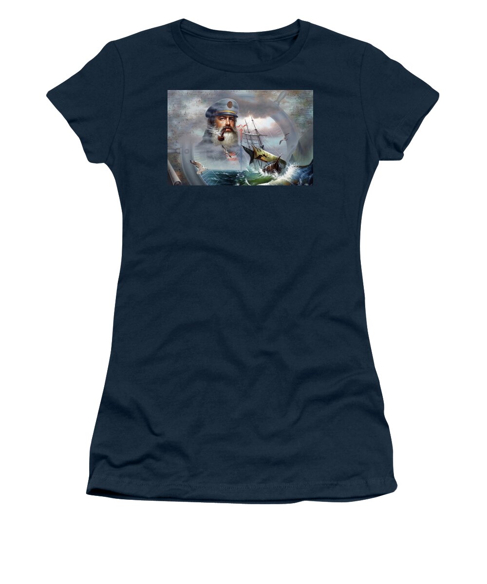 Captain Women's T-Shirt featuring the painting Captain's Compass by Yoo Choong Yeul