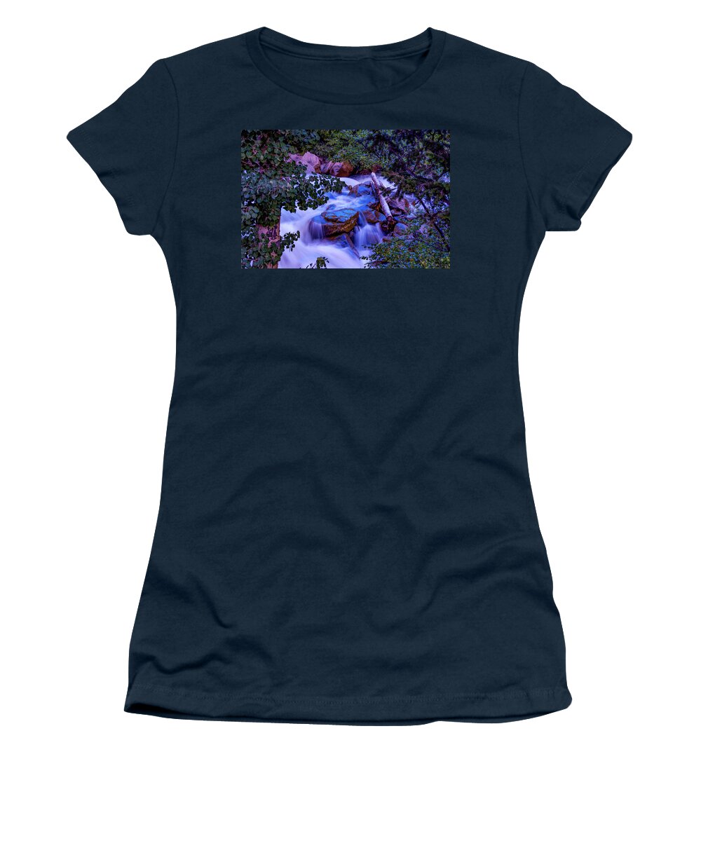 Cascade Women's T-Shirt featuring the photograph Cascade Falls, Buena Vista, Colorado by Tom Potter