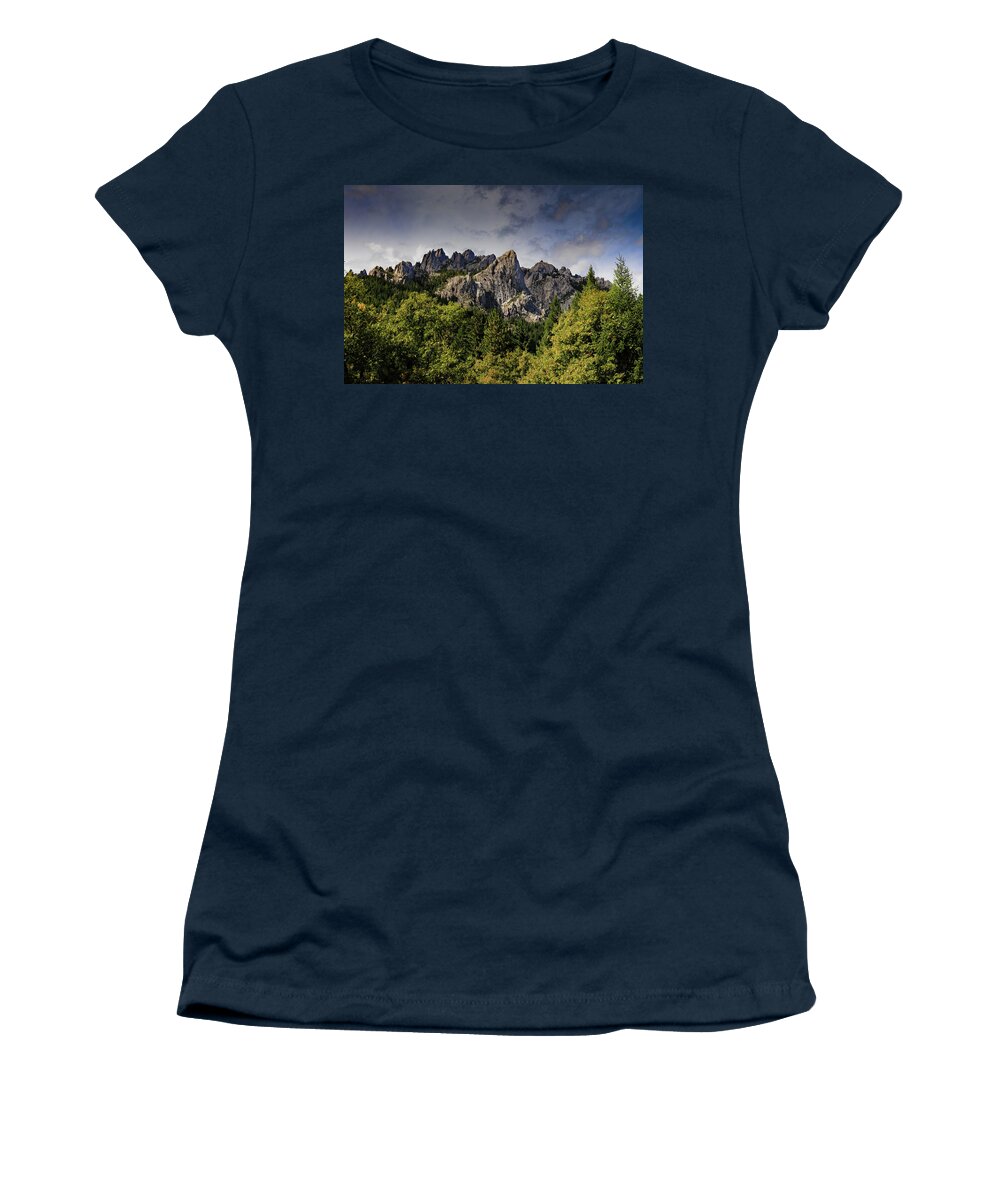 Castle Crags Women's T-Shirt featuring the photograph Castle Crags by Ryan Workman Photography