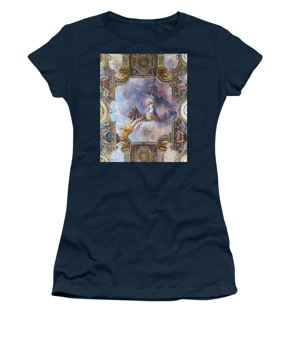 Ceiling Women's T-Shirt featuring the digital art Ceiling painting by Jean-Andre Rixens. Salle des Illustres, Le Capitole, Toulouse, France. by Tom Hill