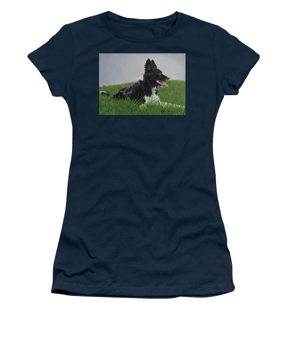 Dog Women's T-Shirt featuring the digital art Champion of the Tennis Game by Kelly Speros