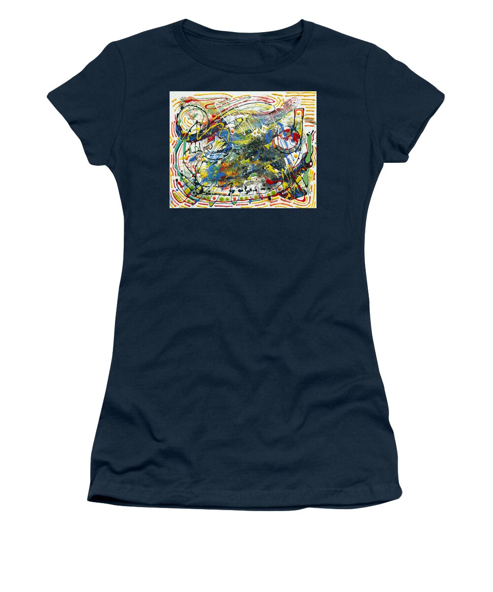 Abstract Women's T-Shirt featuring the painting Chaotic Ascension by Jason Williamson