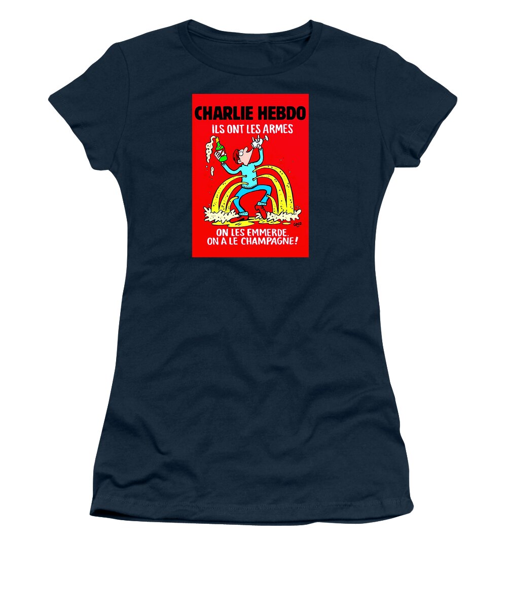 Charlie Women's T-Shirt featuring the digital art Charlie Hebdo by Larry Beat