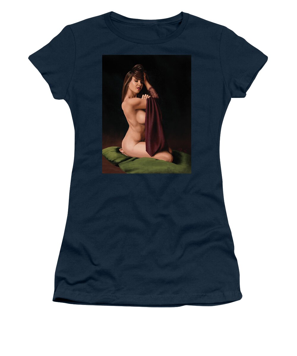 Joe Ogle Women's T-Shirt featuring the pastel Charlotte by Joseph Ogle