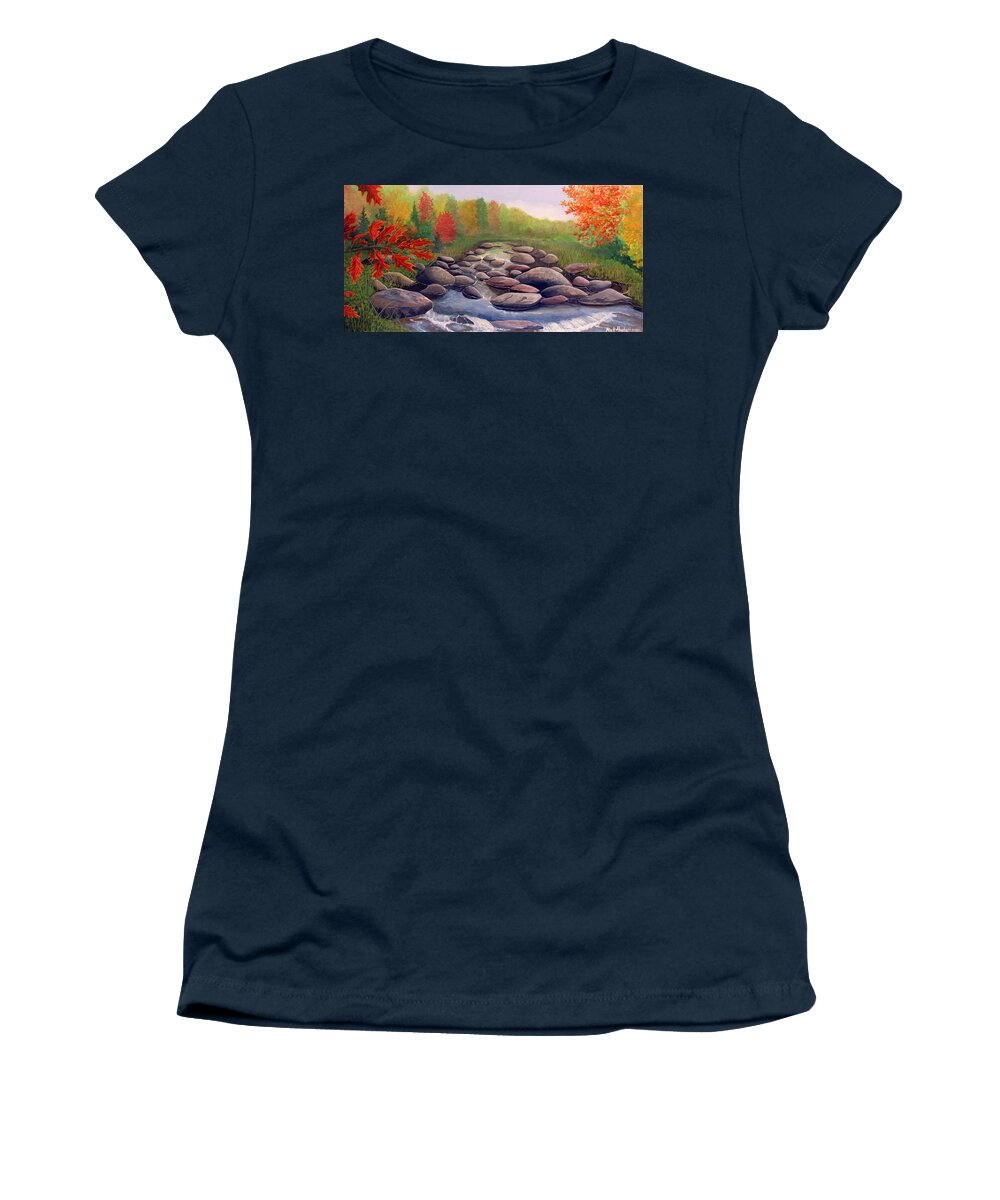 Rick Huotari Women's T-Shirt featuring the painting Cherokee Park by Rick Huotari