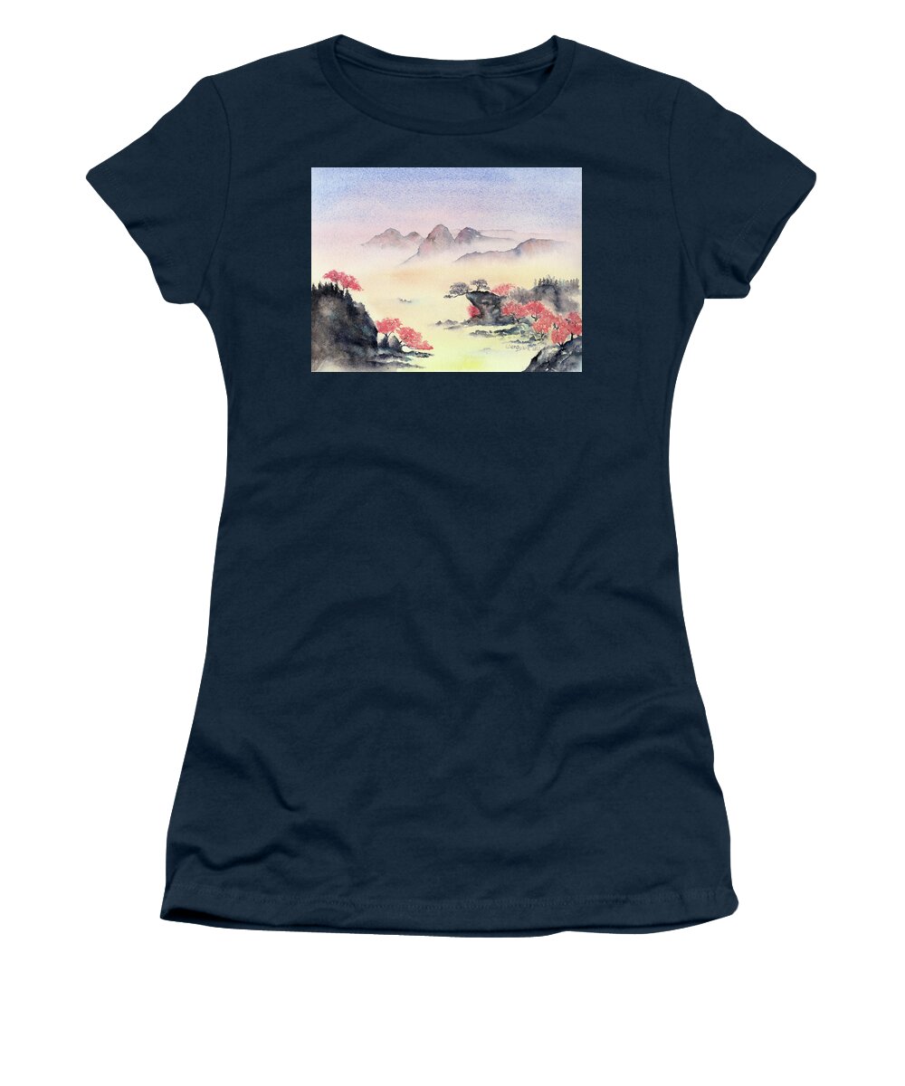 Cherry Women's T-Shirt featuring the painting Cherry Blossoms by Wendy Keeney-Kennicutt