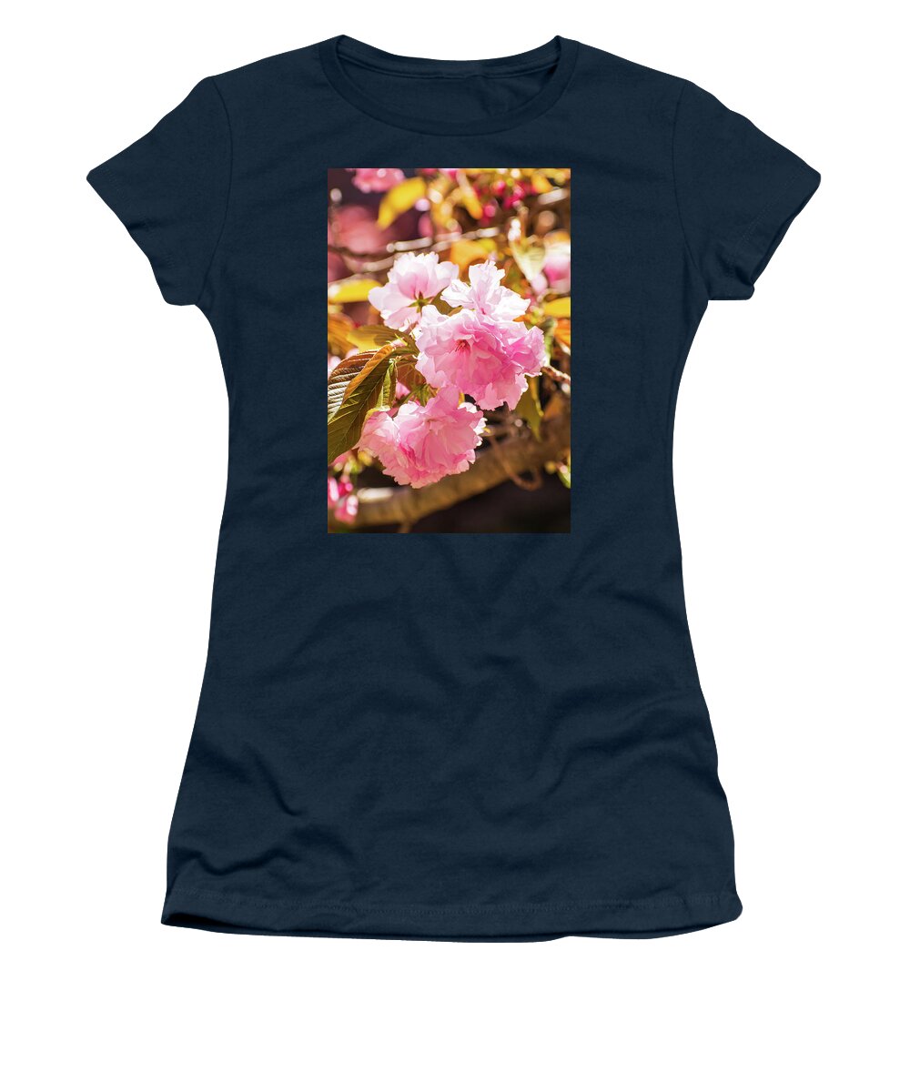 Kwanzan Women's T-Shirt featuring the photograph Cherry Tree Beauty by Mary Ann Artz