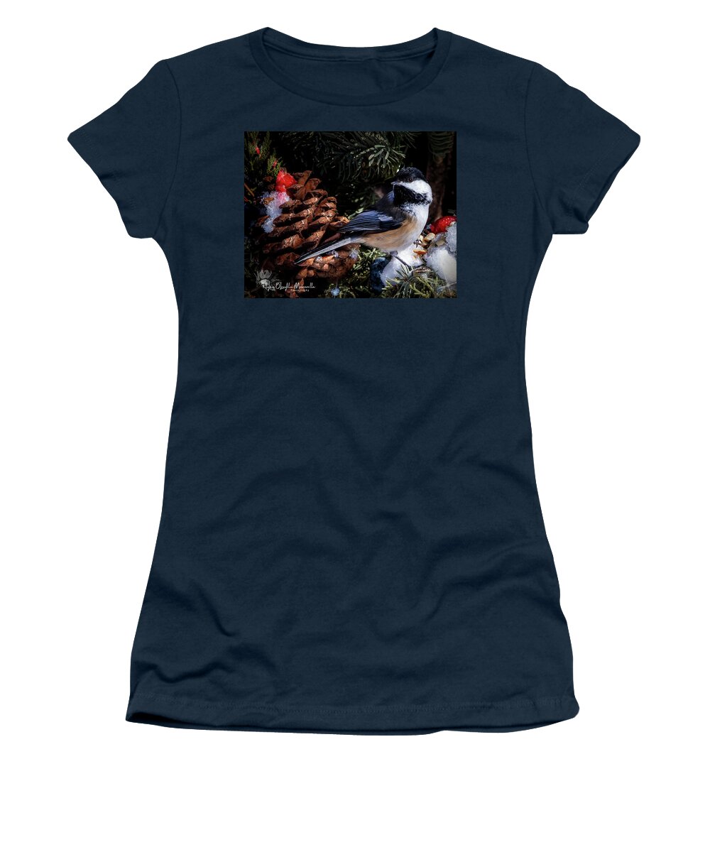 Chickadee Women's T-Shirt featuring the photograph Chickadee by Regina Muscarella