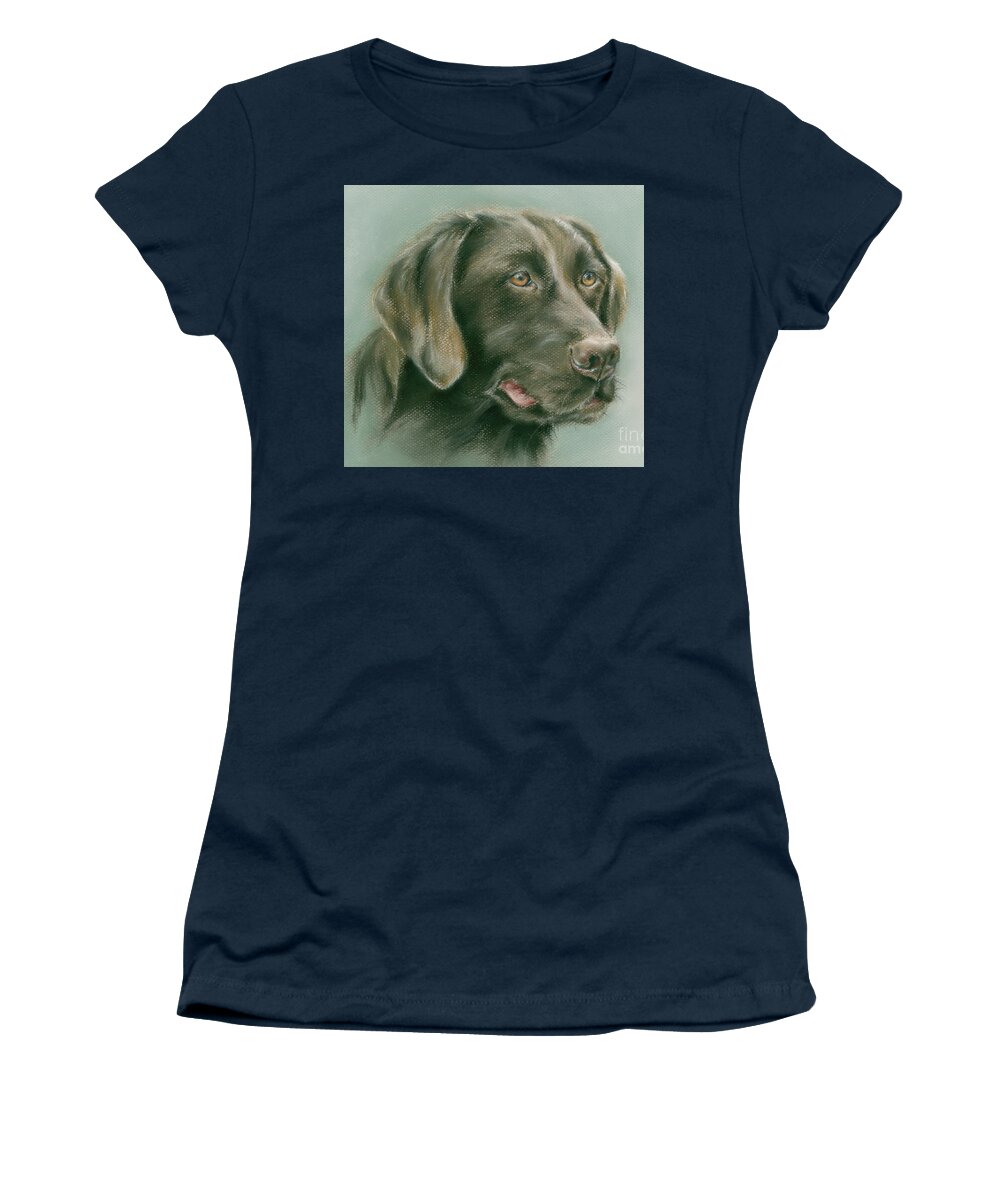 Dog Women's T-Shirt featuring the painting Chocolate Labrador Retriever Dog by MM Anderson