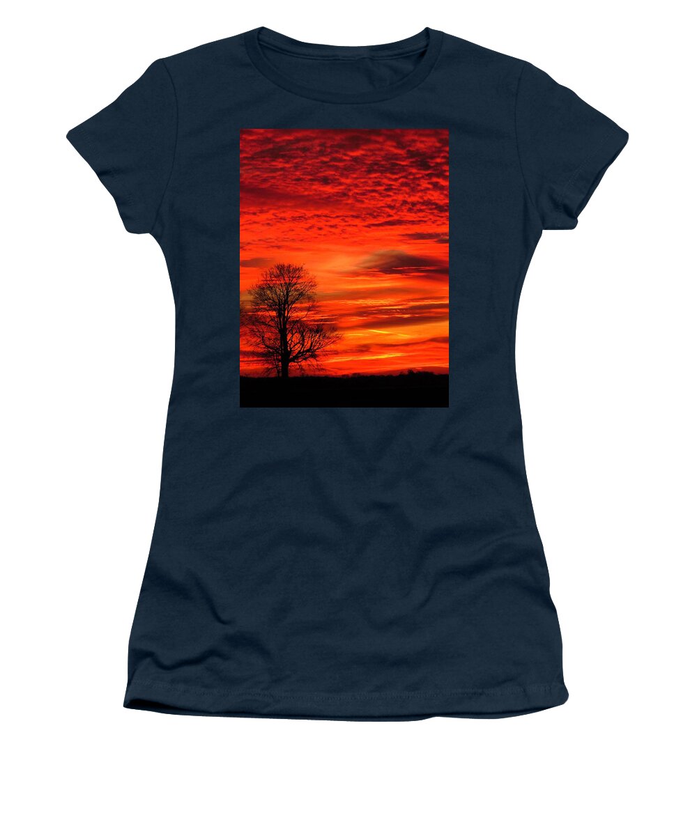 Sunset Women's T-Shirt featuring the photograph Christmas Day Sunset by Lori Frisch