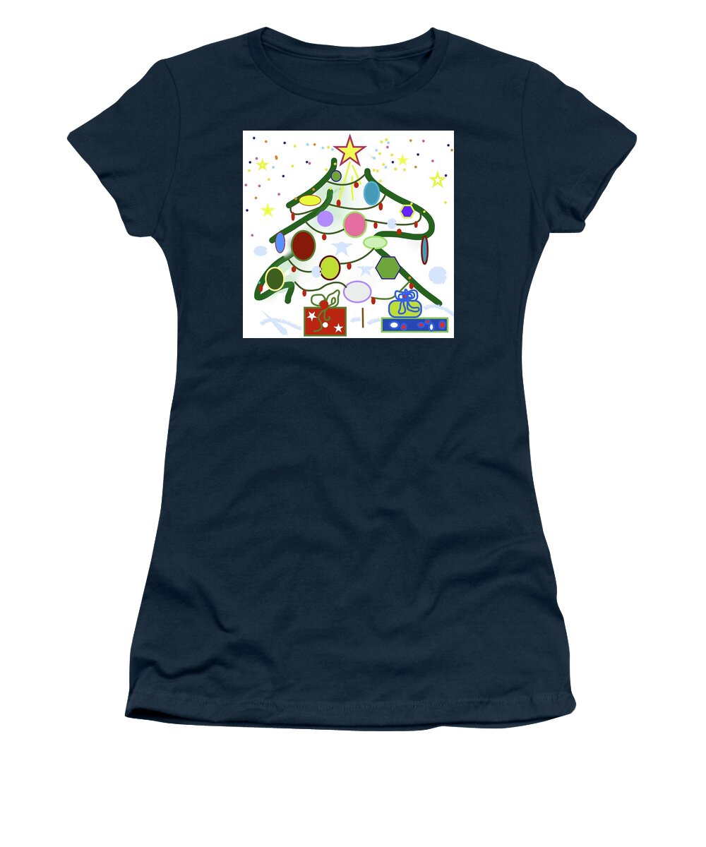 Christmas Tree Women's T-Shirt featuring the digital art Christmas In The Morning by Alida M Haslett