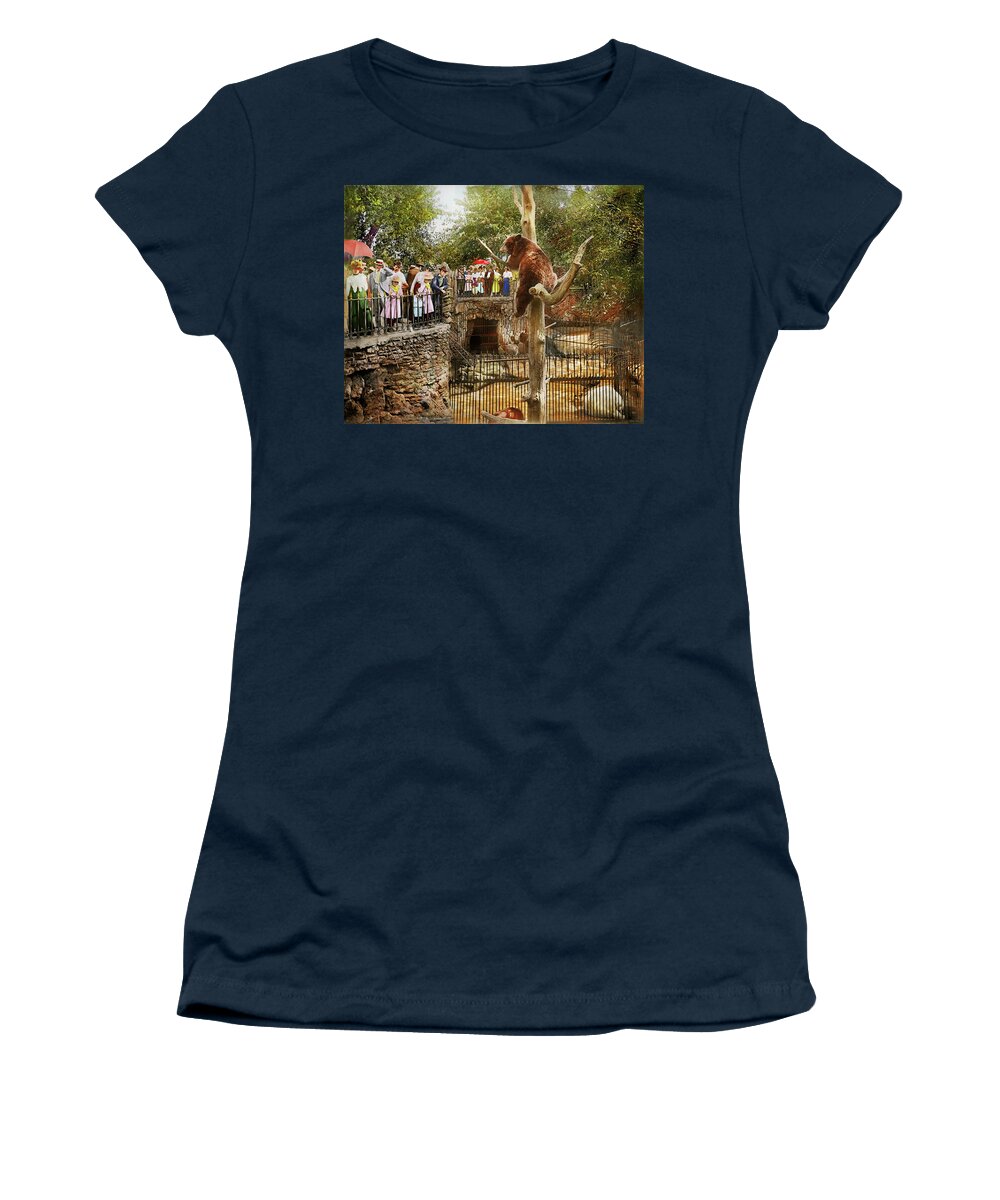 Chicago Women's T-Shirt featuring the photograph City - Chicago, IL - Look at the bears 1901 by Mike Savad