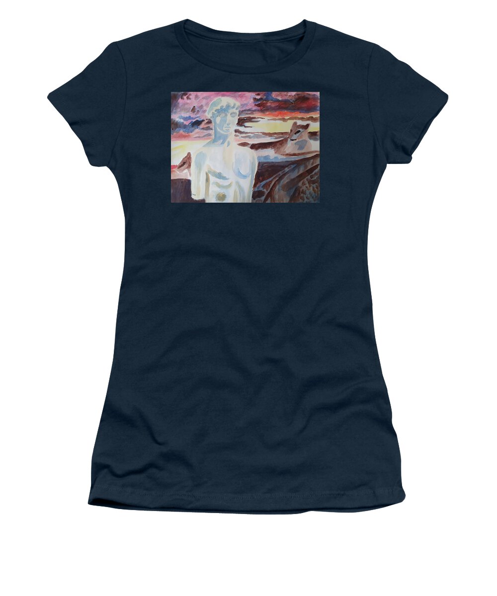 Masterpiece Paintings Women's T-Shirt featuring the painting Classical Sunset by Enrico Garff