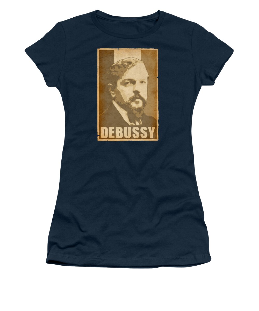 Claude Women's T-Shirt featuring the digital art Claude Debussy French by Filip Schpindel